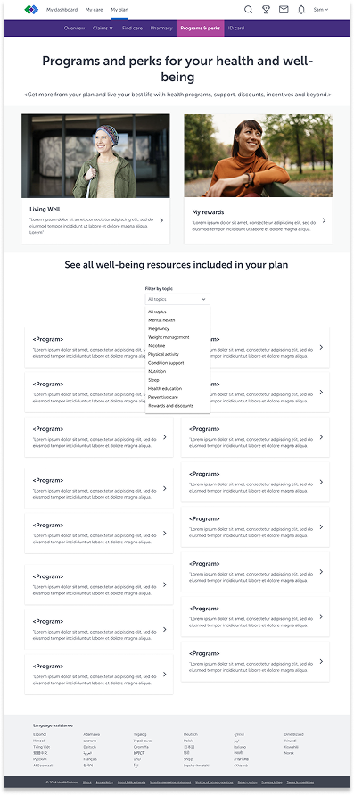 Final design — filter expanded view